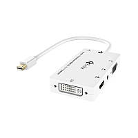 Переходник R-1133A mini DisplayPort adapter 4 in 1 DVI+HDMI+VGA+3.5mm