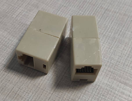 RJ45 LAN з'єднувач 1 вхід 1 вихід, фото 1