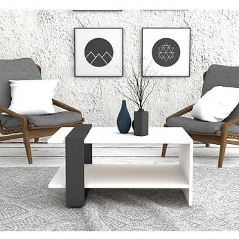 Приліжковий журнальний столик ЖС-14, Білий / Антрацит