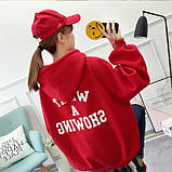 Толстовка жіноча оверсайз однотонна зимова на флісі, фото 5