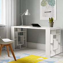 Комп'ютерний стіл (з геометричними полицями), стіл офісний, стіл для школяра колір Білий