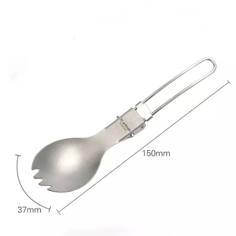 Титанова складна ложка - виделка Tiartisan 150 мм, фото 1