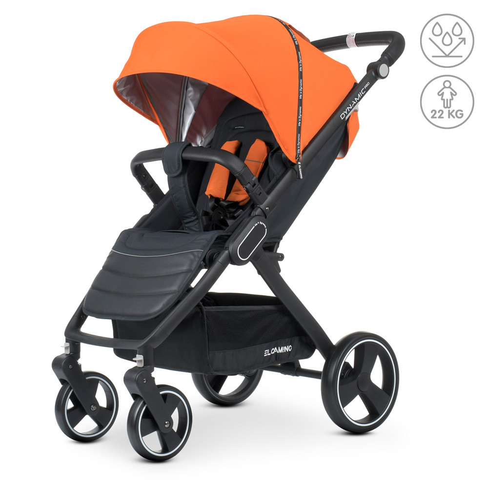 Коляска дитяча El Camino DYNAMIC PRO ME 1053N Orange прогулянкова, алюмінієва рама, навантаження 22кг