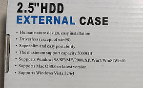 Кишеня зовнішня 2,5" HDD/SSD USB 3.0 прозора, фото 3