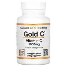 Вітамін С 1000 мг, 60 капсул, California Gold Nutrition, Gold C