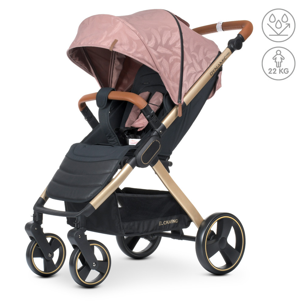 Коляска дитяча El Camino DYNAMIC PRO 1053G Special Pink прогулянкова, алюмінієва рама, навантаження 22кг