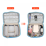 Сумка-органайзер для дротів і аксесуарів дорожня чорна, фото 3