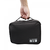Сумка-органайзер для дротів і аксесуарів дорожня чорна, фото 2
