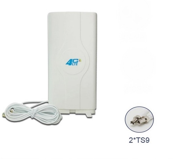 Антена 4G/3G (LTE/HSDPA) 8.8dBi*2 MiMO панельна TS9-роз'єм кабель 2 м