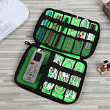 Дорожній органайзер для заряджання, дротів і кабелів. Фіолетовий, фото 6