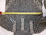 Светр вовняний вязаний сірий під горло жіночий 48 50, фото 3