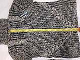 Светр вовняний вязаний сірий під горло жіночий 48 50, фото 4