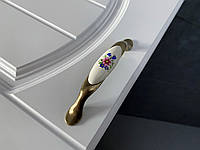 Ручка мебельная керамическая 96мм DP 191 G4/MLK бронза