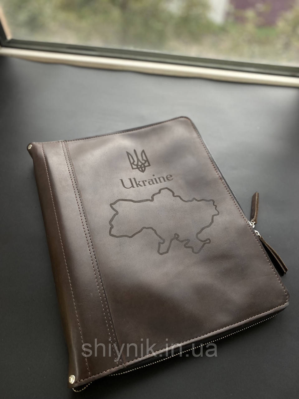 Шкіряна папка для сімейних документів FAMILY FOLDER коричнева, фото 1