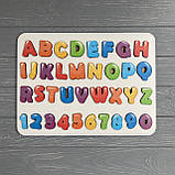 "Англійська Абетка", дерев'яна іграшка-сортер, розвиваючі конструктори і пазли, фото 2