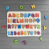 "Англійська Абетка", дерев'яна іграшка-сортер, розвиваючі конструктори і пазли, фото 3