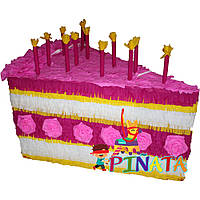 Пиньята Тортик с наполнением, кусочек торта, пиньята на день рождения