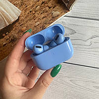 беспроводные наушники Macaron вакуумные беспроводные блютуз в дизайне AirPods Pro, голубые с микрофоном