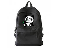 Рюкзак міський чорний панда з гілочкою