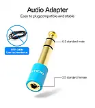 Vention VaB-S01-L 6,35 мм папа до 3,5 мм мама стерео адаптер 1/4 дюйма штекер до 1/8 дюйма стерео роз'єм aux конвертер перехідник, фото 10