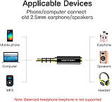 Vention BFBB0 3,5 мм папа до 2,5 мм мама аудіо адаптер Aux Jack мікрофон стерео навушники навушники адаптер роз'єм для автомобільн, фото 2