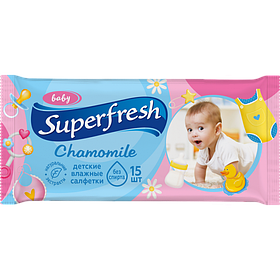 Вологі серветки Superfresh Baby Chamomile 15 шт