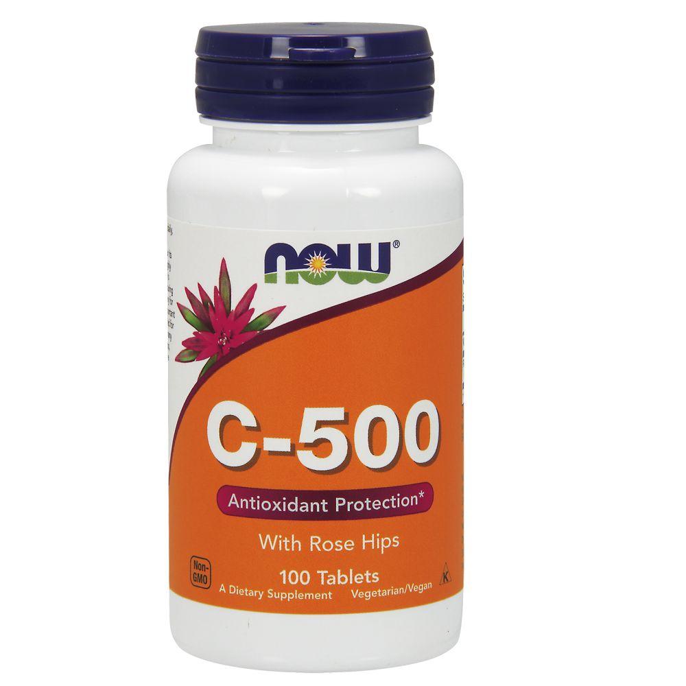 Вітамін C-500 із шипшиною NOW C-500 with Rose Hips 100 tabs