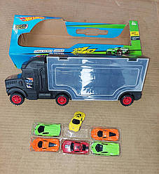 Трейлер автовоз Hot Wheels з машинками
