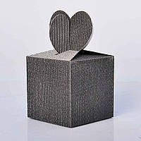 Упаковка для чашок (картон дизайнерський) ґліттер ( графіт смужки)