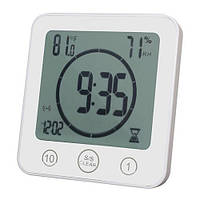 Часы цифровые KT-9 с термометром и гигрометром (белый)