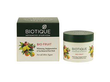 BIO FRUIT PACK 75GM. BIOTIQUE, ФРУКТОВА ВІДБІЛЮЮЧА МАСКА  75ГРМ БІОТІК