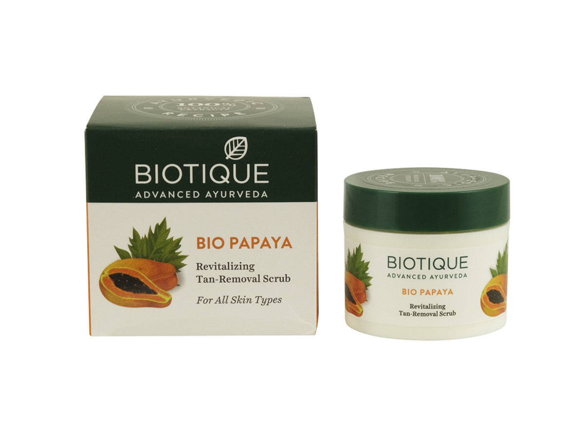 BIO PAPAYA SCRUB (85GM) BIOTIQUE, СКРАБ ДЛЯ ОБЛИЧЧА З ПАПАЙЄЮ
