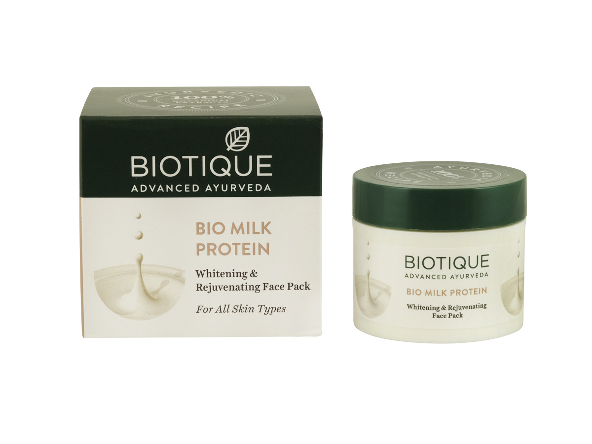 BIO MILK PROTEIN FACE MASK (50GM) BIOTIQUE, БІО МАСКА ДЛЯ ОБЛИЧЧЯ МОЛОЧНО-БІЛКОВА (БЕЗ УПАКОВКИ)
