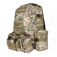 Рюкзак туристический +3 подсумка AOKALI Outdoor B08 75L Camouflage CP с объемными карманами на молнии