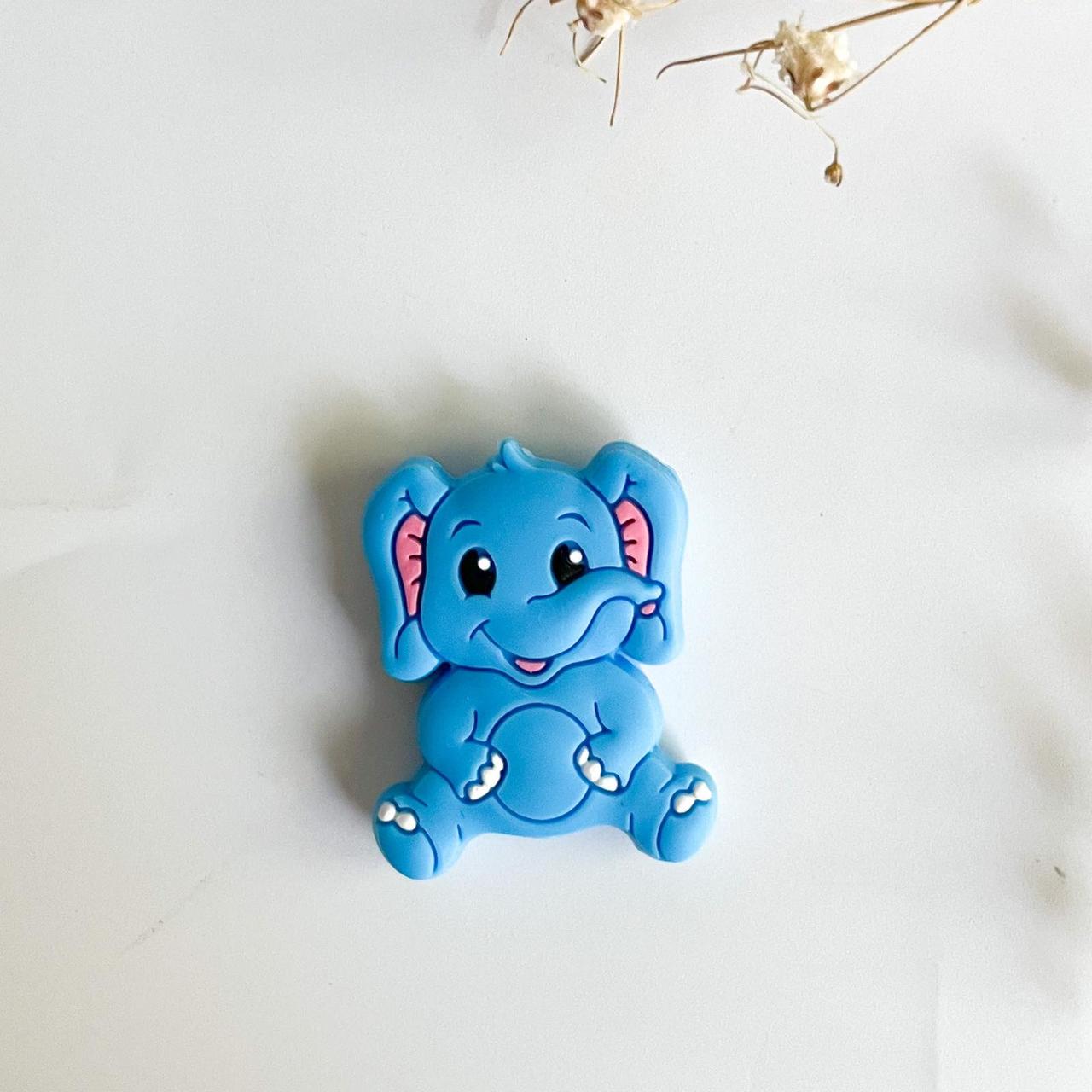 Слоник БУСИНА (блакитний) силіконова, фото 1