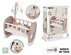 Колиска Smoby Toys Baby Nurse Рожева пудра з мобілем 47см (220372)