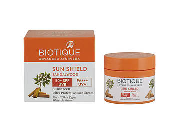 Сонцезахисний крем для обличчя та тіла BIO SANDALWOOD FACE&BODY SUN CREAM BIOTIQUE, аюрведичний Біо Сандал крем