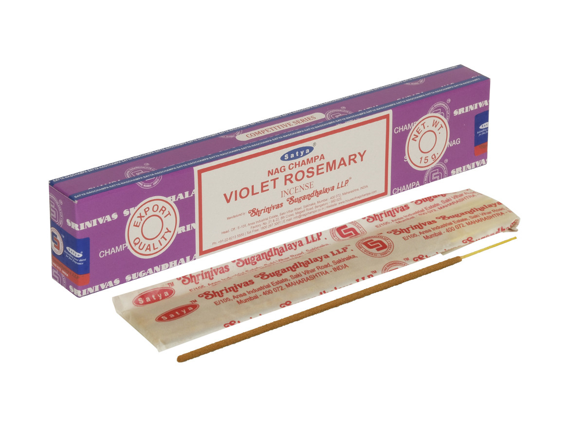 VIOLET ROSEMARY 15GM. SATYA АРОМАПАЛИЧКИ ВІОЛЕТА РОЗМАРИН 15ГРМ. САТЬЯ