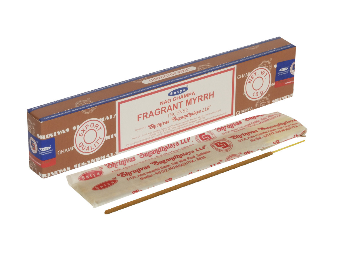 FRAGRANT MYRRH 15GM. SATYA АРОМАПАЛИЧКИ АРОМАТНА МИРРА 15 ГРМ. САТЬЯ