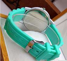 Барвистий жіночий годинник зі стрілками-олівцями силіконовий ремінець, фото 5