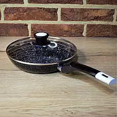 Сковорода з гранітним покриттям із кришкою 18 см, фото 3