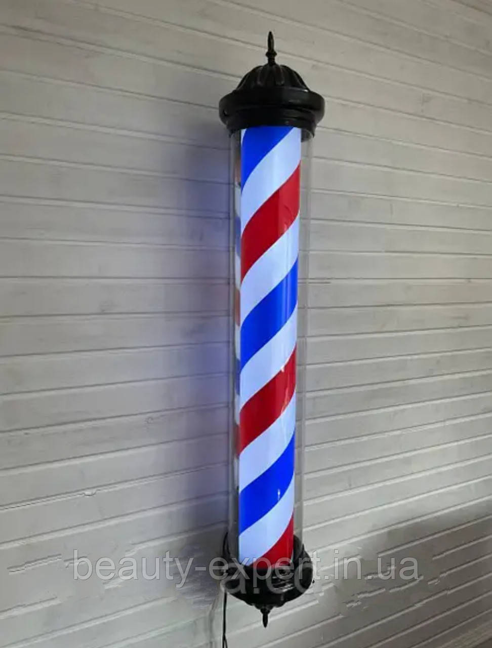 Барбер пул з лампою BARBER POLE вивіска, що крутиться, для перукарні Barbershop