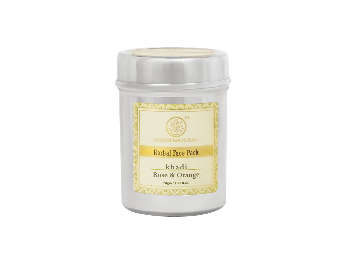 МАСКА ROSE & ORANGE FACE PACK 50GM. KHADI NATURAL АПЕЛЬСИН І РОЗА ВІД КХАДІ
