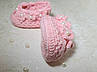 Пінетки в'язані пінетки для маленької принцеси від 0-3м. (9,5см) Ручна робота, фото 3