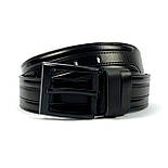 Шкіряний чоловічий ремінь під джинси Rivers 41 чорний 135 см, фото 3