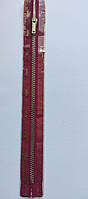 Металеві блискавки OPTI, ZIPP нероз'ємні 20 см із механічним фіксатором колір червоно-малиновий