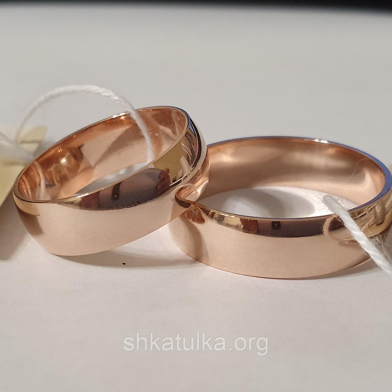 Срібні обручки з позолотою Європейка пара, фото 1