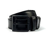 Шкіряний чоловічий ремінь Rivers 42 чорний 135 см, фото 3