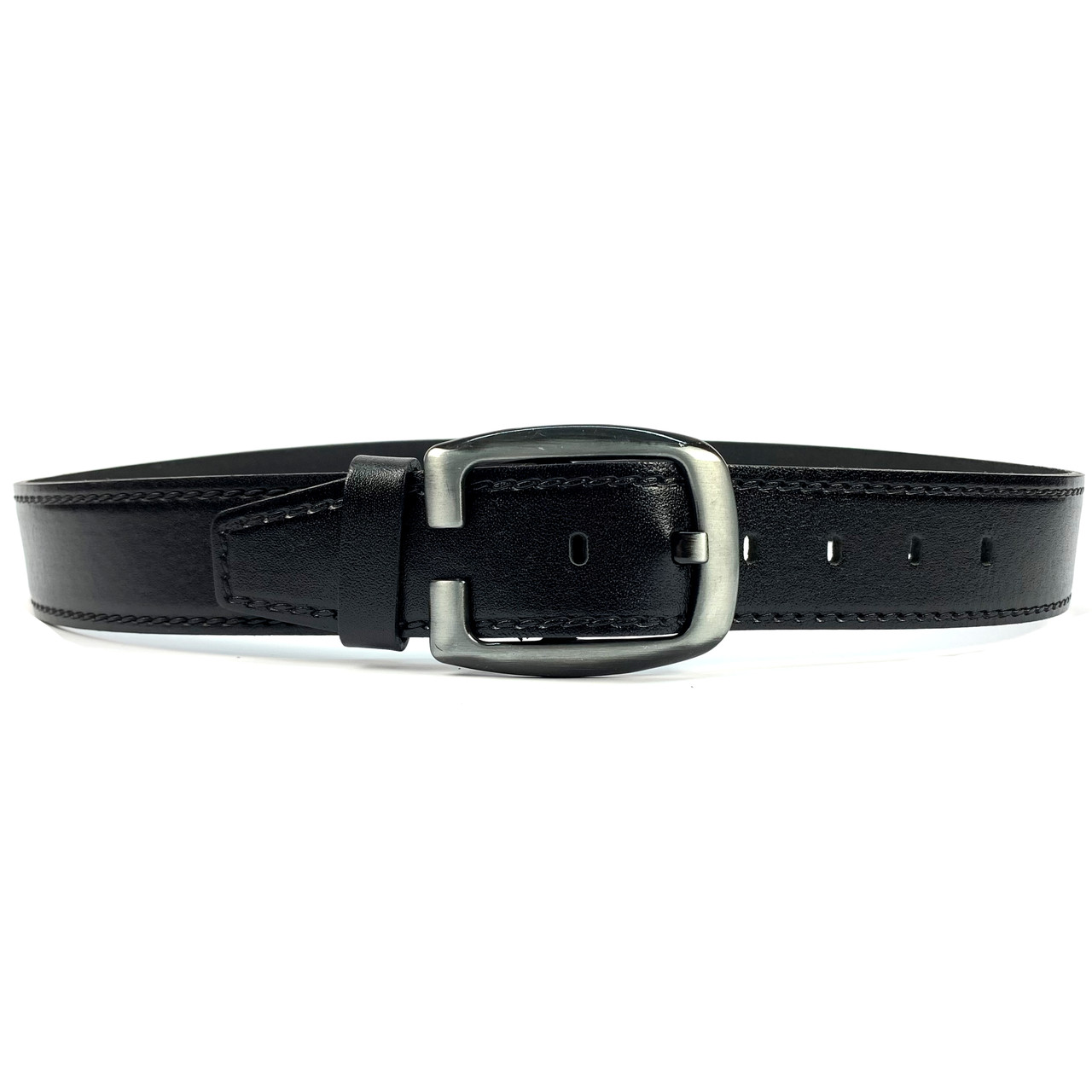 Шкіряний чоловічий ремінь під джинси Rivers 43 чорний 110 см, фото 1