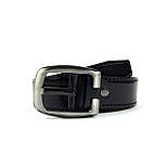 Шкіряний чоловічий ремінь під джинси Rivers 43 чорний 110 см, фото 3